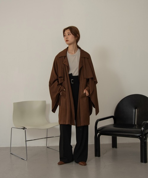 Amiur(エミレ)の「wave design short coat(その他アウター・レディース・ベージュ/ブラウン/アイボリー・FREE)」の7枚目の写真