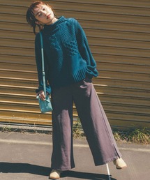 haco! | 【高橋愛さんコラボ】楽ちんなのにおしゃれに見える きれいめラインのワイドスウェットパンツ by LOVE&PEACE PROJECT(スウェットパンツ)