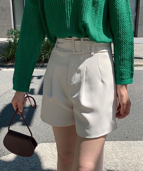 SPIGA（スピーガ）の「ベルト付ハイウエストショートパンツ（その他パンツ・レディース・キャメル/ブラック/ベージュ・SMALL/MEDIUM）」の7枚目の写真