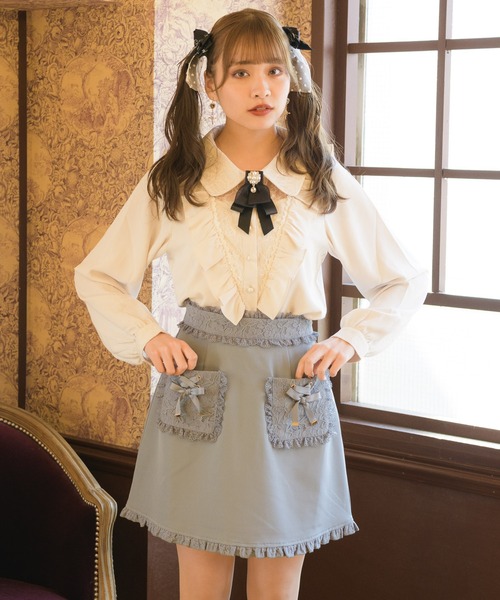 ROJITA（ロジータ）の「レース透かしVフリルブラウス（シャツ/ブラウス