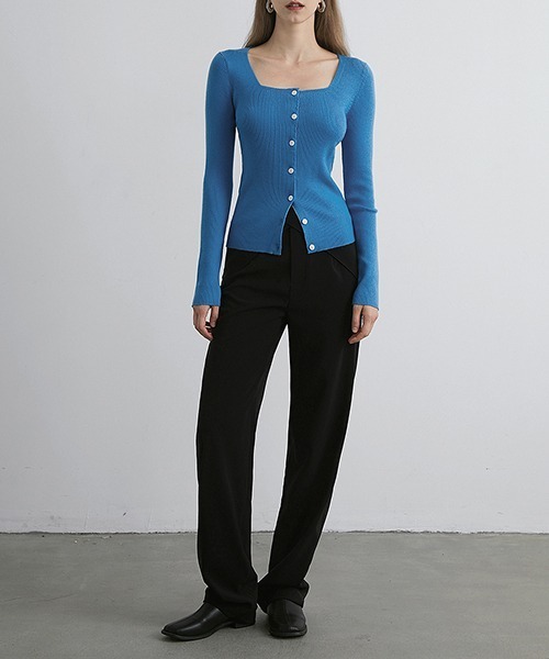 chuclla(チュクラ)の「【chuclla】【2021AW】Cross waist straight pants chw21a069(その他パンツ・レディース・ブラック・XS/S/M)」の2枚目の写真
