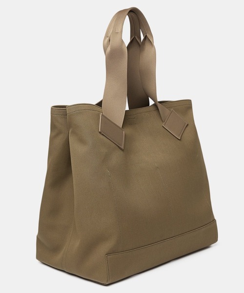 STUDIO NICHOLSON(スタジオニコルソン)の「【STUDIO NICHOLSON】 WATER REPLLNT CANVAS TOP HANDLE TOTE(トートバッグ・メンズ・カーキ/ダークネイビー・ONE SIZE)」の5枚目の写真