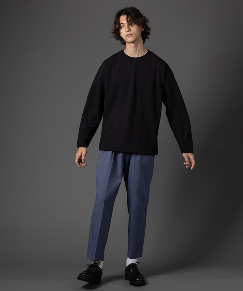 MYSELF ABAHOUSE（マイセルフアバハウス）の「【MYSELF ABAHOUSE】セットアップ対応 POLY WOOLLY TWILL ポリウーリーツイル ワンタック スタプレ パンツ（スラックス・メンズ・グレイッシュベージュ/ブラック/カーキ/ベージュ/グレイッシュブルー・46/48）」の7枚目の写真