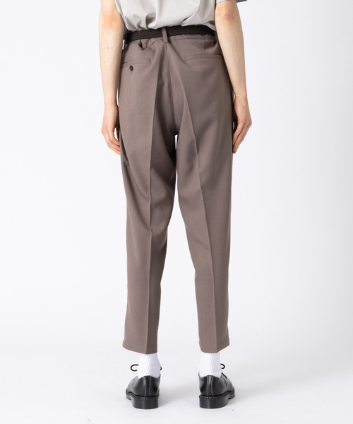 MYSELF ABAHOUSE（マイセルフアバハウス）の「【MYSELF ABAHOUSE】セットアップ対応 POLY WOOLLY TWILL ポリウーリーツイル ワンタック スタプレ パンツ（スラックス・メンズ・グレイッシュベージュ/ブラック/カーキ/ベージュ/グレイッシュブルー・46/48）」の9枚目の写真