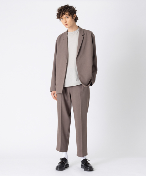 MYSELF ABAHOUSE（マイセルフアバハウス）の「【MYSELF ABAHOUSE】セットアップ対応 POLY WOOLLY TWILL ポリウーリーツイル ワンタック スタプレ パンツ（スラックス・メンズ・グレイッシュベージュ/ブラック/カーキ/ベージュ/グレイッシュブルー・46/48）」の16枚目の写真