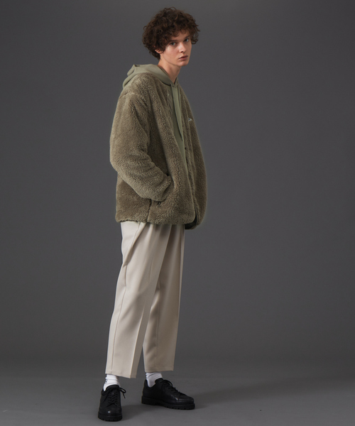 MYSELF ABAHOUSE（マイセルフアバハウス）の「【MYSELF ABAHOUSE】セットアップ対応 POLY WOOLLY TWILL ポリウーリーツイル ワンタック スタプレ パンツ（スラックス・メンズ・グレイッシュベージュ/ブラック/カーキ/ベージュ/グレイッシュブルー・46/48）」の18枚目の写真