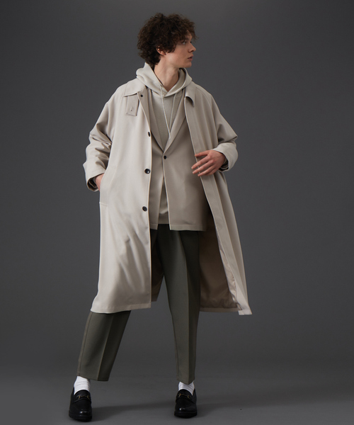 MYSELF ABAHOUSE（マイセルフアバハウス）の「【MYSELF ABAHOUSE】セットアップ対応 POLY WOOLLY TWILL ポリウーリーツイル ワンタック スタプレ パンツ（スラックス・メンズ・グレイッシュベージュ/ブラック/カーキ/ベージュ/グレイッシュブルー・46/48）」の21枚目の写真