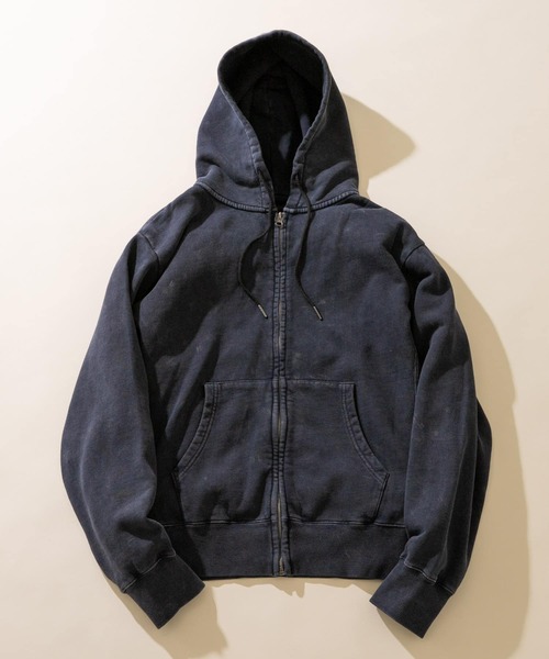 URBAN RESEARCH ROSSO MEN(アーバンリサーチロッソメン)の「ピグメントダイ裏毛ジップパーカー『セットアップ対応』(パーカー・メンズ・ブラック/ネイビー・MEDIUM/LARGE/X-LARGE)」の2枚目の写真