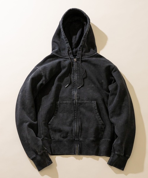 URBAN RESEARCH ROSSO MEN(アーバンリサーチロッソメン)の「ピグメントダイ裏毛ジップパーカー『セットアップ対応』(パーカー・メンズ・ブラック/ネイビー・MEDIUM/LARGE/X-LARGE)」の1枚目の写真