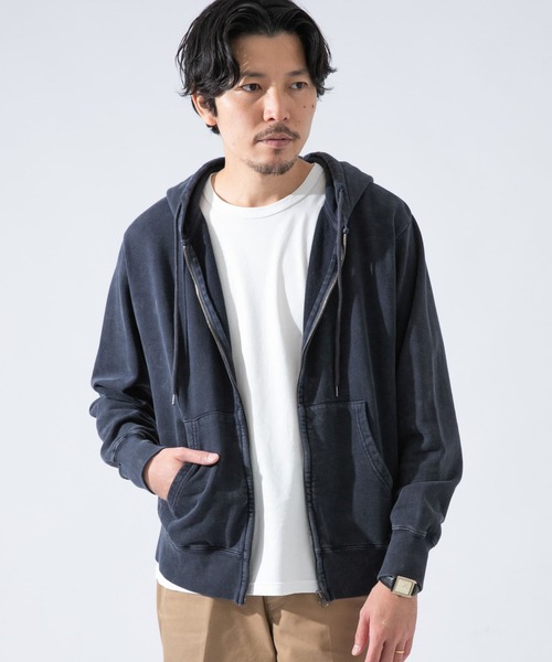 URBAN RESEARCH ROSSO MEN(アーバンリサーチロッソメン)の「ピグメントダイ裏毛ジップパーカー『セットアップ対応』(パーカー・メンズ・ブラック/ネイビー・MEDIUM/LARGE/X-LARGE)」の10枚目の写真