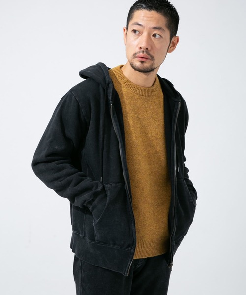 URBAN RESEARCH ROSSO MEN(アーバンリサーチロッソメン)の「ピグメントダイ裏毛ジップパーカー『セットアップ対応』(パーカー・メンズ・ブラック/ネイビー・MEDIUM/LARGE/X-LARGE)」の6枚目の写真