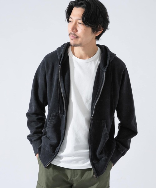 URBAN RESEARCH ROSSO MEN(アーバンリサーチロッソメン)の「ピグメントダイ裏毛ジップパーカー『セットアップ対応』(パーカー・メンズ・ブラック/ネイビー・MEDIUM/LARGE/X-LARGE)」の14枚目の写真