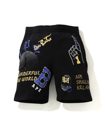 MULTI PRINT SWEAT SHORTS M