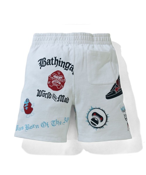 A BATHING APE(アベイシングエイプ)の「MULTI PRINT SWEAT SHORTS M(その他パンツ・メンズ・ホワイト/ブラック・MEDIUM/LARGE/X-LARGE/XX-LARGE/SMALL)」の7枚目の写真