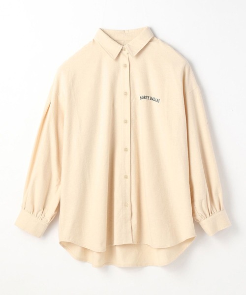 179/WG（イチナナキュウダブルジー）の「カレッジロゴレギュラーシャツ（シャツ/ブラウス・レディース・ブラウン/オフホワイト/グリーン・MEDIUM）」の5枚目の写真