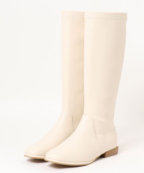 Fabby fabby(ファビィーファビィー)の「ジョッキーフラットロングブーツ(ブーツ・レディース・オフホワイト/ベージュ/ブラウン/ブラック・MEDIUM/SMALL/LARGE)」の7枚目の写真