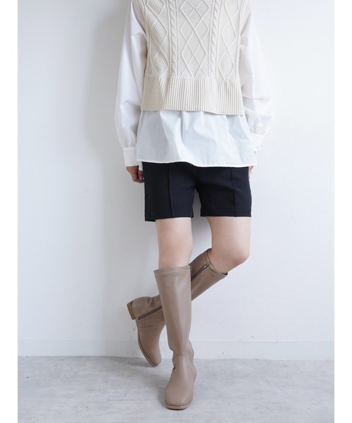 Fabby fabby(ファビィーファビィー)の「ジョッキーフラットロングブーツ(ブーツ・レディース・オフホワイト/ベージュ/ブラウン/ブラック・MEDIUM/SMALL/LARGE)」の15枚目の写真