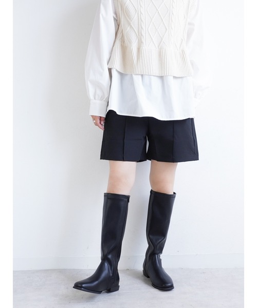 Fabby fabby(ファビィーファビィー)の「ジョッキーフラットロングブーツ(ブーツ・レディース・オフホワイト/ベージュ/ブラウン/ブラック・MEDIUM/SMALL/LARGE)」の22枚目の写真