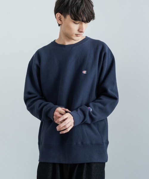Champion（チャンピオン）の「Champion チャンピオン リバースウィーブ 裏起毛クルーネックスウェットシャツトレーナー C3-Q017（スウェット・メンズ・ブラック/ベージュ/ネイビー/グレー/グリーン・M/XL/L）」の5枚目の写真