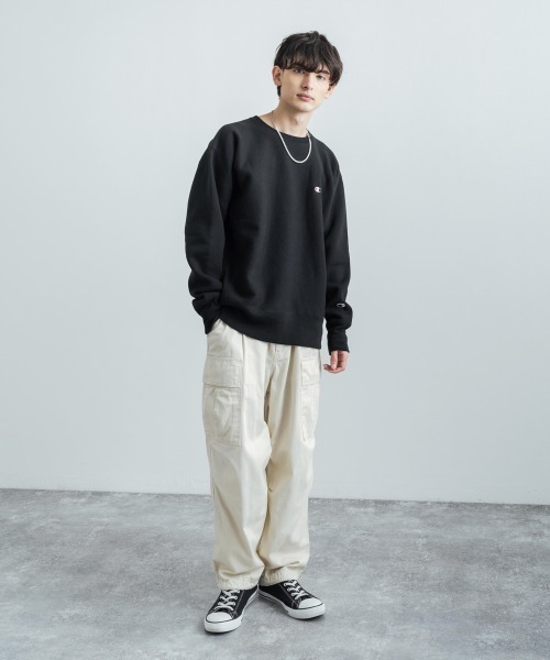 Champion（チャンピオン）の「Champion チャンピオン リバースウィーブ 裏起毛クルーネックスウェットシャツトレーナー C3-Q017（スウェット・メンズ・ブラック/ベージュ/ネイビー/グレー/グリーン・M/XL/L）」の7枚目の写真