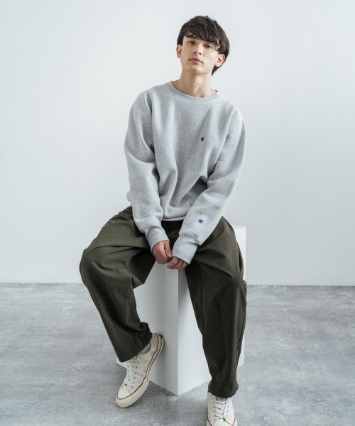 Champion（チャンピオン）の「Champion チャンピオン リバースウィーブ 裏起毛クルーネックスウェットシャツトレーナー C3-Q017（スウェット・メンズ・ブラック/ベージュ/ネイビー/グレー/グリーン・M/XL/L）」の10枚目の写真