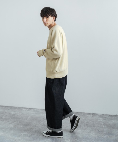 Champion（チャンピオン）の「Champion チャンピオン リバースウィーブ 裏起毛クルーネックスウェットシャツトレーナー C3-Q017（スウェット・メンズ・ブラック/ベージュ/ネイビー/グレー/グリーン・M/XL/L）」の13枚目の写真