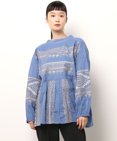 チャイハネ（チャイハネ）の「【チャイハネ】ボヘーノ刺繍トップス（その他トップス・レディース・ブラック/ベージュ/ブルー・FREE）」の3枚目の写真