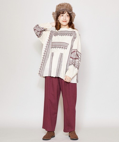 チャイハネ（チャイハネ）の「【チャイハネ】ボヘーノ刺繍トップス（その他トップス・レディース・ブラック/ベージュ/ブルー・FREE）」の16枚目の写真