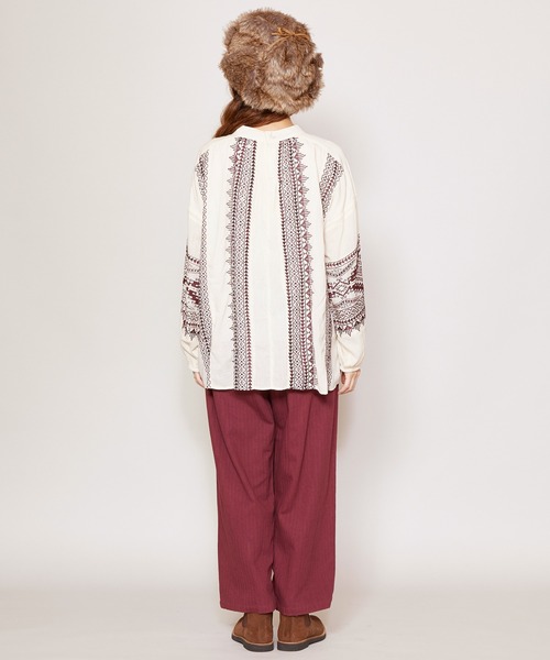 チャイハネ（チャイハネ）の「【チャイハネ】ボヘーノ刺繍トップス（その他トップス・レディース・ブラック/ベージュ/ブルー・FREE）」の14枚目の写真