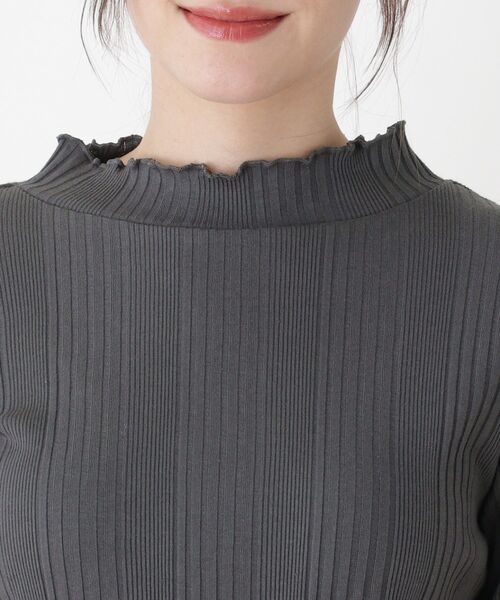 SHOO・LA・RUE（シューラルー）の「◆ランダムリブモックネックジャージ（Tシャツ/カットソー・レディース・アイボリー/グレー系その他/ブラック/ブラウン系・02/03/04）」の8枚目の写真