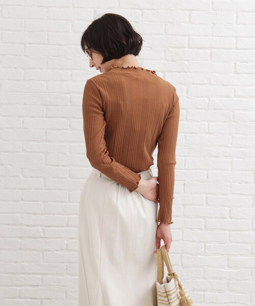 SHOO・LA・RUE（シューラルー）の「◆ランダムリブモックネックジャージ（Tシャツ/カットソー・レディース・アイボリー/グレー系その他/ブラック/ブラウン系・02/03/04）」の14枚目の写真