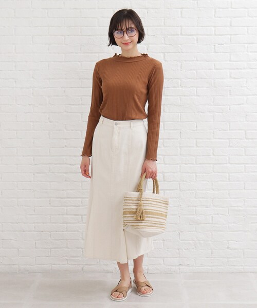 SHOO・LA・RUE（シューラルー）の「◆ランダムリブモックネックジャージ（Tシャツ/カットソー・レディース・アイボリー/グレー系その他/ブラック/ブラウン系・02/03/04）」の17枚目の写真