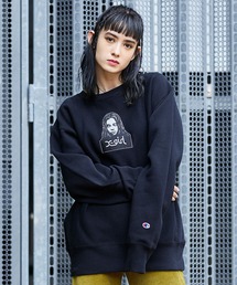 X-girl | X-girl × Champion FACE REVERSE WEAVE CREWNECK SWEAT TOP(スウェット)