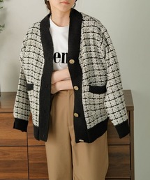 【WEB限定】ツイードニットカーディガン