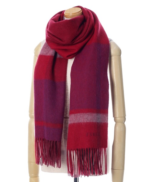 FURLA（フルラ）の「ウール100％ ブロックチェック ビッグマフラー