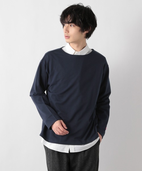 GLOBAL WORK(グローバルワーク)の「LYARDミニウラケボートエリ/239026(Tシャツ/カットソー・メンズ・ホワイト/チャコールグレー/ネイビー・MEDIUM/LARGE)」の3枚目の写真