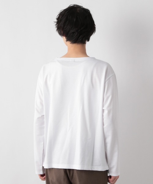 GLOBAL WORK(グローバルワーク)の「LYARDミニウラケボートエリ/239026(Tシャツ/カットソー・メンズ・ホワイト/チャコールグレー/ネイビー・MEDIUM/LARGE)」の14枚目の写真