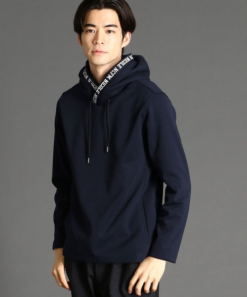 NICOLE CLUB FOR MEN（ニコルクラブフォーメン）の「ダンボールニットプルオーバーパーカ（ニット/セーター・メンズ・ネイビー/チャコール/オフホワイト/レッド系その他/ブラック・MEDIUM/X-LARGE/LARGE）」の4枚目の写真