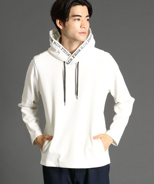 NICOLE CLUB FOR MEN（ニコルクラブフォーメン）の「ダンボールニットプルオーバーパーカ（ニット/セーター・メンズ・ネイビー/チャコール/オフホワイト/レッド系その他/ブラック・MEDIUM/X-LARGE/LARGE）」の2枚目の写真