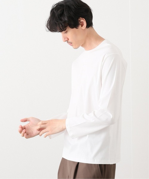 417 EDIFICE(フォーワンセブンエディフィス)の「ライトスムースクルーネック ロングスリーブ(Tシャツ/カットソー・メンズ・ホワイト/ベージュ/ネイビー・SMALL/MEDIUM/LARGE/X-LARGE)」の2枚目の写真