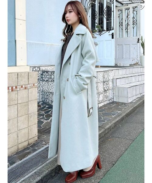 RESEXXY（リゼクシー）の「カラートレンチコート（トレンチコート・レディース・ブラック/ベージュ/グレー/ピンク/ミント・FREE）」の8枚目の写真