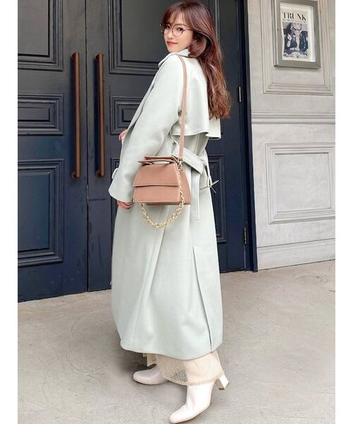 RESEXXY（リゼクシー）の「カラートレンチコート（トレンチコート・レディース・ブラック/ベージュ/グレー/ピンク/ミント・FREE）」の12枚目の写真