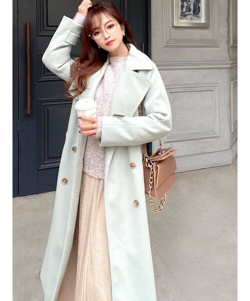 RESEXXY（リゼクシー）の「カラートレンチコート（トレンチコート・レディース・ブラック/ベージュ/グレー/ピンク/ミント・FREE）」の14枚目の写真