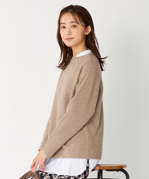 J.PRESS Ladies（J.プレス レディス）の「【洗える】CASHMERE BLENDⅡ  ボトルネック ニット（ニット/セーター・レディース・ライトグレー系/ベージュ系/サックスブルー系/ふじ色系・SMALL）」の18枚目の写真