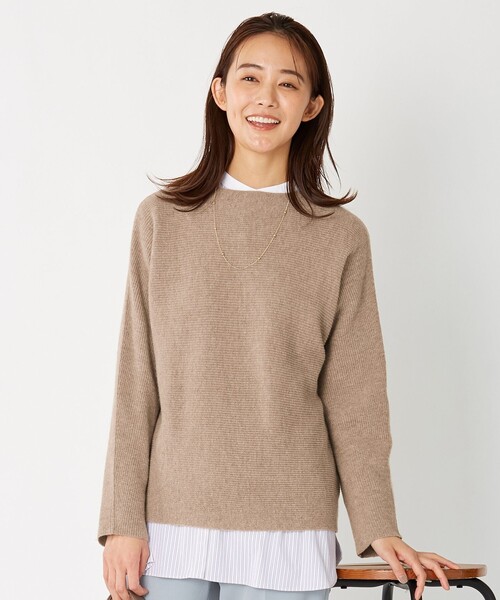 J.PRESS Ladies（J.プレス レディス）の「【洗える】CASHMERE BLENDⅡ  ボトルネック ニット（ニット/セーター・レディース・ライトグレー系/ベージュ系/サックスブルー系/ふじ色系・SMALL）」の17枚目の写真