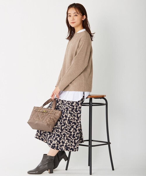 J.PRESS Ladies（J.プレス レディス）の「【洗える】CASHMERE BLENDⅡ  ボトルネック ニット（ニット/セーター・レディース・ライトグレー系/ベージュ系/サックスブルー系/ふじ色系・SMALL）」の14枚目の写真