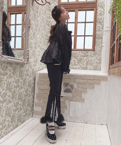 Swankiss（スワンキス）の「TS corduroy fether LP/T（その他パンツ・レディース・ブラック/ベージュ/ピンク・FREE）」の4枚目の写真