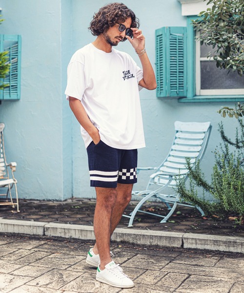 MARBLES（マーブルズ）の「mp9575-CHECKER BORDER KNIT SHORTS ショーツ（その他パンツ・メンズ・ネイビー/トップグレー・L/M/XL）」の12枚目の写真