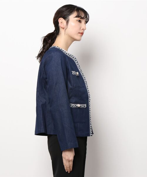 RANAN(ラナン)の「デニムエレガントジャケット(デニムジャケット・レディース・ブルー・LL/M/L)」の5枚目の写真