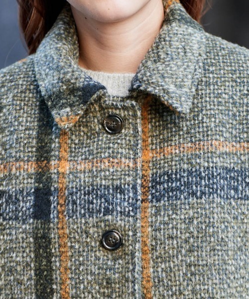 cepo（セポ）の「チェックベルトオーバージャケット（その他アウター・レディース・グリーン/ブラウン・M）」の14枚目の写真